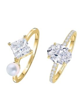 BUNDLE of 2 18KT Gold Vermeil Rings from Vivamacity - Ari Ring and Adelina Ring